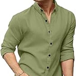 Mens Button Down Long Sleeve Shirt Casual Shirts Summer Beach Textured Shirts-image-96