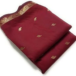 Women Poly Silk Unstitched Fabric With Golden Woven Work, For Blouse, Suit, Dress-image-82