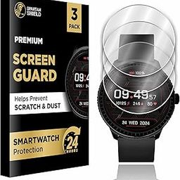 Spartan Shield {3 Pack Screen Guard For boAt Lunar Discovery SmartWatch (1.39") | Anti Scratch | HD Clear | Touch Sensitive | Your Boat Smart Screen's 9H Protector [Not Tempered Glass]-image-42