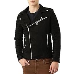 Men's Suede Faux Leather Jacket-image-7