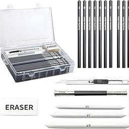Sketch Pencil Set of 27 Pieces - Drawing Pencil Set and Shading Pencil Set for Artists, Perfect Sketching Kit of Charcol Pencil and Shading Art with Carry Box (MFP1227)-picture-16