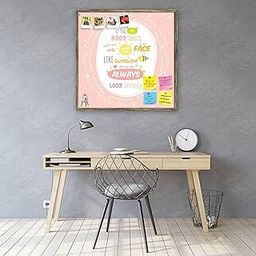 ArtzFolio Motivational Quotes Art D1 | Bulletin Board Notice Pin Board | Vision Soft Board Combo with Thumb Push Pins & Sticky Notes | Antique Golden Frame | 28 x 28 inch (71 x 71 cms)-1