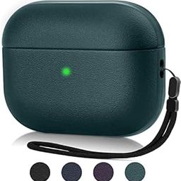 Airpods Pro 2 Case Cover, Leather Texture Full-Body Protective Case Cover for Apple Airpods Pro 2 / Pro,Wireless Charging and Front LED Visible (Green)-picture-9