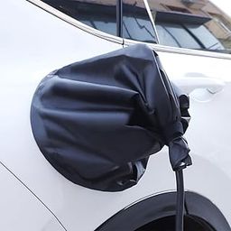 Goodern EV Charger Port Cover,Waterproof Durable Outdoor Electric Car Charging Port Plug Cover Rain&Sun Protection Covers Fit for Most Electric Cars Charger Outdoor Car Charging Accessories-Black-26