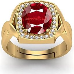 10.25 Ratti Natural Certified Ruby (Manik/Manak/Mankiya) Fine Adjustable Panchdhatu Ring for Men & Women-image-63
