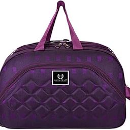 Waan Craft Large Travel Duffel Bag with Shoulder Strap, Navy Blue Pattern, Multi-Function Fashion Bag (Purple)-image-53