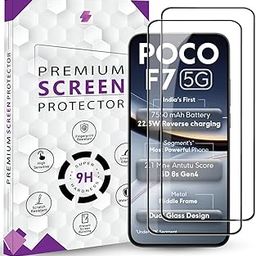 QOISA Premium Tempered Glass Screen Protector Guard For Poco F7 5G (6.83 Inch, Pack of 2) | Edge to Edge Coverage With Easy to installation kit-13