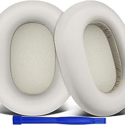 SOULWIT Protein Leather Replacement Earpads for Sony WH-1000XM5 (WH1000XM5) Noise Canceling Headphones, Ear Pads Cushions with Noise Isolation Memory Foam, Added Thickness - Silver-image-76