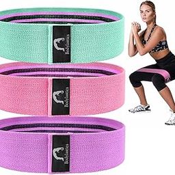 Bodylastics Resistance Hip Loop Bands for Legs, Butt, Thighs & Glutes Exercises, Anti-Slip Fabric Workout Bands for Men/Women ,-8