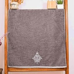 Rangoli 100% Bamboo Bath Towel for Men & Women | Unisex 500 GSM Organic Royale Bathing Towel | Large Size Ultra Soft, Quick-Drying, Super Absorbent & Eco-Friendly Towels for Bath - Ash Brown Color-11
