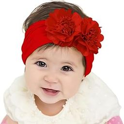 SYGA Baby Headbands Nylon Soft Strechable Bow Hairbands for Newborns, Infants, Toddlers and Kids 0-3 Years (Big Red)-image-25