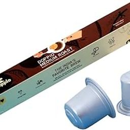 DOPPIO Medium Roast Coffee Pods, 10 Non-Flavoured Aluminium Coffee Capsules-image-68