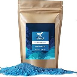 Shrida Naturals Ocean Breeze Sand Wax Refill for Jar Candle (454g) – Easy to Use, 3X Reusable with 15 Wicks | Fresh Spa Candle for Relaxation & Stress Relief-image-15