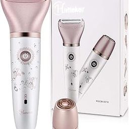 Hatteker Electric Razor For Women, Hair Removal For Women 2 In 1 Wet & Dry Rechargeable For Legs Underarms And Bikini Pop-Up Trimmer 2 Changeable Trimmer Heads (Rose Gold)-13