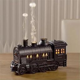 VASTRAVEDA Train Humidifier with LED Flame Lights | Cool Mist Aroma Diffuser & Night Light | USB Powered Decorative Humidifier for Bedroom, Office, Kids Room – Black-40