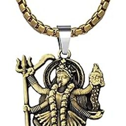 Solid Brass Durga Mata Maha Kali Pendant Necklace With 22 Inch Box Stainless Steel Chain - Metal Devi Necklace for Energy, Protection & for men & Women-image-20