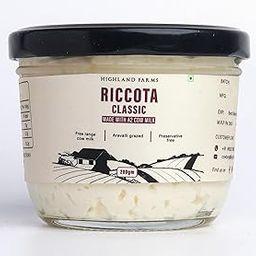 Highland Farms A2 Cow Milk Ricotta | Low Fat | Made with Free Range A2 Cow Milk | Traditinal Method | Improves Bone Health | No Preservatives | Glass Packaging | 200gm-65