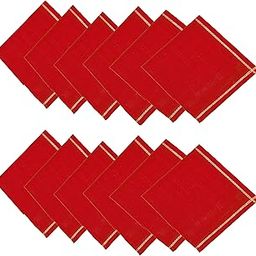 Men's Cotton Plain Red Handkerchief, Pack of 12-image-14