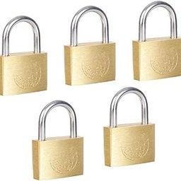 SAK Hardware 25 mm Globe Pressing Brass Padlock with 3 Keys for Luggage Bag Small Security Purpose (Gold; Pack of 5)-17