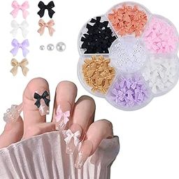 MAYCREATE® Colorful Bow-Knot Nail Stud Rhinestones Crystal, 3D Bow-Knot Colorful Nail Charms Set for Women Girls Acrylic Butterfly Nails Design DIY Manicure Decoration-47