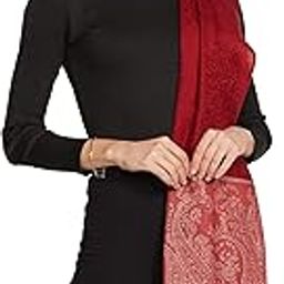 Women's Reversible Fine Wool Stole Scarf - Maroon-image-90