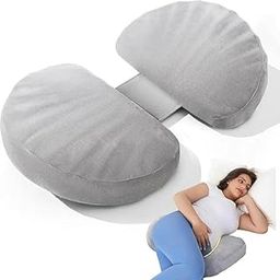 Necxy C-Shaped Pregnancy Pillow for Side Sleepers | Double Wedge Maternity Support for Belly, Back & Body | Soft Velvet Removable Cover | Comfort Pillow for Pregnant Women-image-35