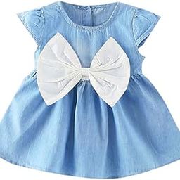 Girls Cotton Solid Cap Sleeves Fit and Flare Dresses in Blue Color-image-68