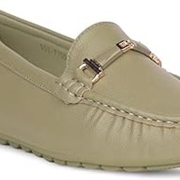 Cathina Womens Casual Loafer in Green,4 UK-image-27