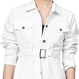 White Belted Denim Jacket-image-77