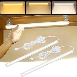 kikvi 2 Pack Under Cabinet Light, Closet Light with 3 Color Modes(3000K/4000K/6000k), 10 Level Brightness, 7W USB Plug Batten Light-image-22