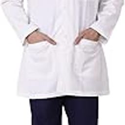Men's White Cotton Polyester Full Sleeves Medical Lab Coat| Doctors coat Lab Uniform| Breathable Doctor Apron Coat Size - M (White)-3