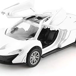 Chanak Premium Metal Die-Cast Sports Racer Car, Metal Car with Realistic Engine Sound, LED Lights, Open & Close Doors, Pull Back Car Zinc Alloy for Kids Above 3 Years, BIS Approved (White)-27