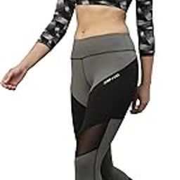 Women Wild Grey & Black Rapid-Dry Fit Running Tights-image-50
