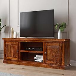 DN Furniture Sheesham Wood TVC | TV Cabinet or Entertainment Unit Stand for Living Room Home (Brown Honey Finish)-image-45