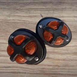 Side Indicator Pair of 2 | Compatible for JEEPS,JONGA,CLASSIC MAJOR,DI,KAISER | Front Parking Lights | ARMY GREEN Military type Universal Replica Orange Light (Set of 2) | BROTHERS WIllyS |-1