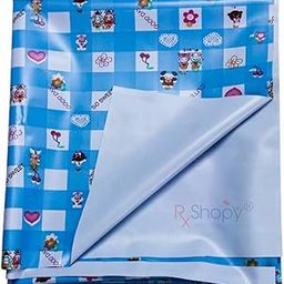 RXSHOPY PVC Waterproof Dry Rubber Bed Sheet Cover/Toddler/Adult Sleeping Mattress Protector/Urine Non-Absorbent Reusable Crib Mat (1 Meter, 100 Cm X 94 Cm), Multi-Coloured-image-45