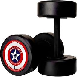 YFIT Yash Fitness Professional Rubber Dumbbells Set - 5Kg×2 Fixed Weight for Home and Gym Training - Durable Equipment (10 Kg)-image-9