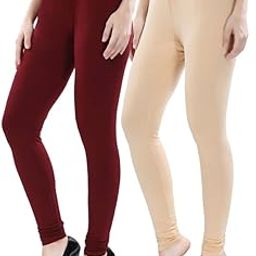 Shobha Expo Stylish Women's and Girls Cotton Lycra Latest Churidar Legging Combo Pack of 2 Trendy Casual Regular Wear Full Stretchable Legging Size L XL XXL 3XL 4XL 5XL Super Cotton Lycra Bio wash-image-19
