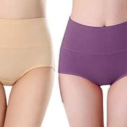 Women Cotton Full Coverage High Waist Panty, Size M-XXL (Pack of 2 Panty)-image-22