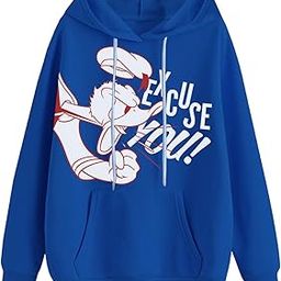 Cotton Poly Fleece Regular Fit Blue & Gray Original Disney Graphic Print Hoodie for Men-image-49