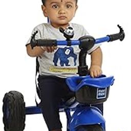 Mee Mee Premium Baby Tricycle BIS Certified, Safe & Stylish Fun for Boys and Girl with Parental Control, Comfortable Seat, Wide Wheels Rubber Grip, Storage Basket, 1 to 5 Years Upto 30kgs (Blue)-image-2