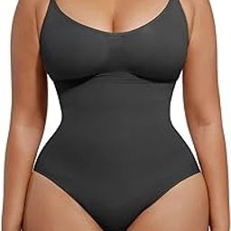 Womens' Seamless Sleeveless Round Neck Bodysuit Shapewear Tummy Control (Black, XXL)-image-56
