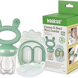 haakaa Freeze-N-Feed Mini Combo With Silicone Food Feeder&Silicone Mini Nibble Tray|Baby Solid Food Self Feeder|Breastmilk Popsicle Mold Storage&Feeder For Soothing Baby Gums 1 Pk (Pea Green),1 Count-23