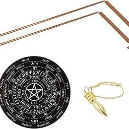 Vastu Vardan Copper Dowsing L Rods Pair | Diameter-5MM | Set of Board and Pendulum| Aura Energy Checker | Feng Shui | Reiki | Dowser | Diving Rod | Diameter-5MM | Pendulum Assorted-picture-0