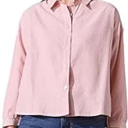 dl woman Striped Spread Collar Full Sleeves Relaxed Fit Tie-Up Shirt-picture-4