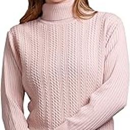 Women's High Neck Knitted Woolen Sweater-image-94