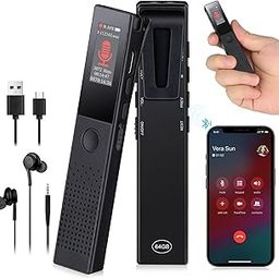 64GB Digital Voice Recorder - Bluetooth Playback, 3072KBPS Voice Activation, Password Protection - Ideal for Lectures, Meetings, Interviews.-picture-11