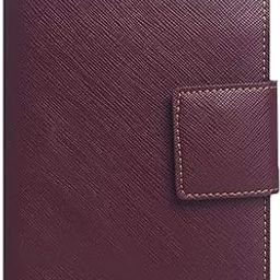 Leather Passport Cover with Button for Men's/Women's - Wine-image-75
