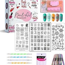 Royalkart 3 Nail Stamping Plate - Nail Stamper| Nail Accessories For Nail Art Stamp (XY16,RK09,RK10)-3