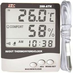 Rytee Sales HTC Instrument 288-ATH Digital Indoor Outdoor Hygro Thermometer with Clock (Multicolour)-19